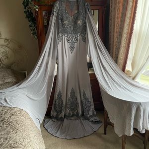 Heather gray evening gown